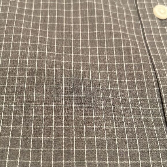 Banana Republic Men's S Wrinkle Resistant Dress Shirt Gray White Windowpane New - Picture 2 of 11